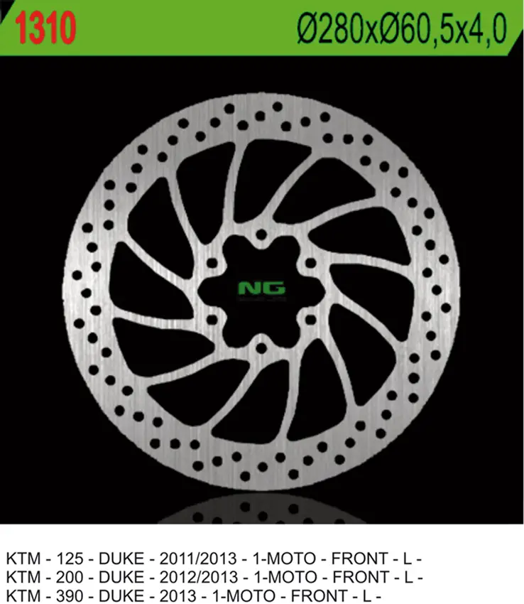 NG přední brzdový kotouč KTM 125/200 DUKE 11-13, 390 DUKE 13-14 (280X60,5X4,0) (6X10,25mm) (NG přední brzdový kotouč KTM 125/200 DUKE 11-13, 390 DUKE)