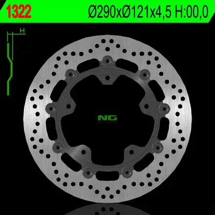NG přední brzdový kotouč SUZUKI GSF 650 06 ABS, SV 650X/ABS 18-19 (plovoucí) (290X121X4,5) (NG přední brzdový kotouč SUZUKI GSF 650 06 ABS, SV)