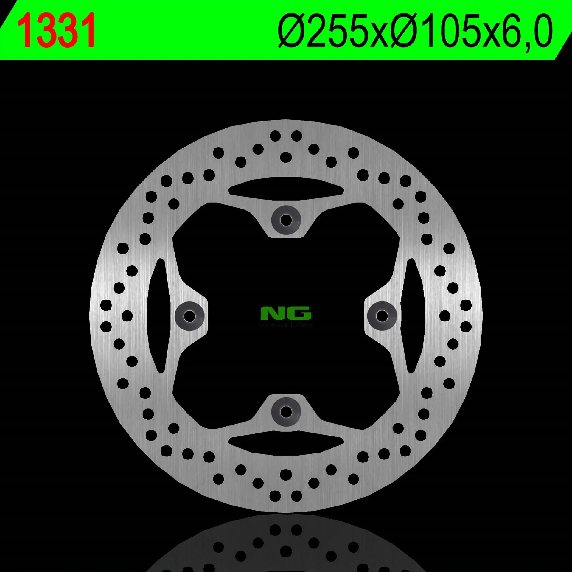 NG brzdový kotouč zadní TRIUMPH TIGER 800/1050 13-17, SPEED TRIPLE 14-17 (255X105X6,0mm) (4X10,5mm) (NG brzdový kotouč zadní TRIUMPH TIGER 800/1050)