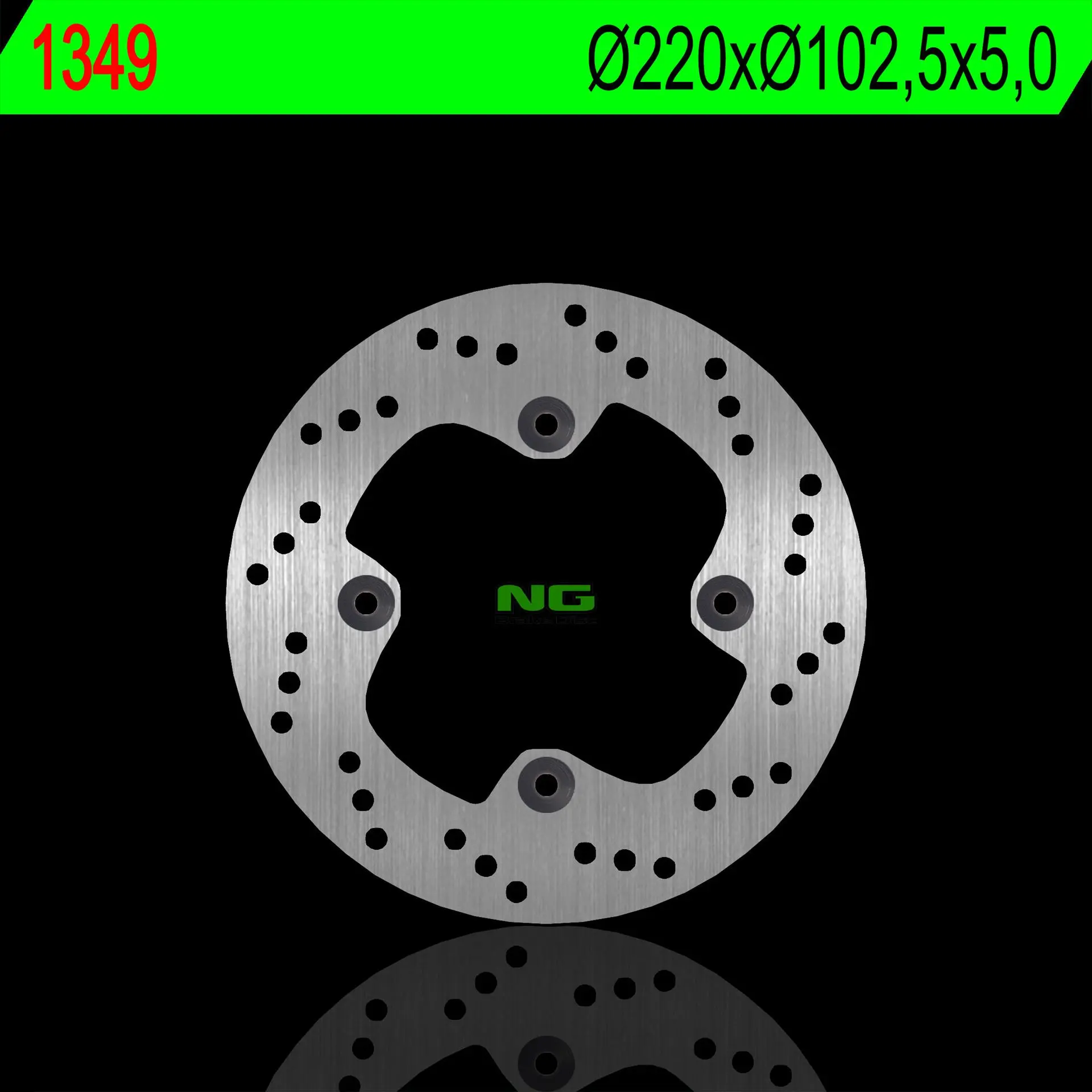 NG brzdový kotouč zadní HONDA CBR 250 R 11-12 (220X102,5X5,0mm) (4X10,5mm) (NG brzdový kotouč zadní HONDA CBR 250 R 11-12 (220X102,5X5,0mm))