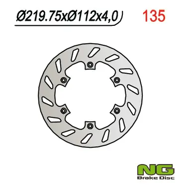 NG brzdový kotouč zadní HUSQVARNA CR/WR/WRE 125 92-99, HUSABERG 350/400/450/501 90-98 (220X112X4) 6 otvorů průměr 6,5 (NG brzdový kotouč zadní)