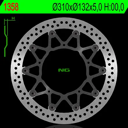 NG přední brzdový kotouč YAMAHA YZF R1 ABS 12-15 (310X132X5,0) (5X8,5mm) (NG přední brzdový kotouč YAMAHA YZF R1 ABS 12-15 (310X132X5,0) (5X8,5mm))