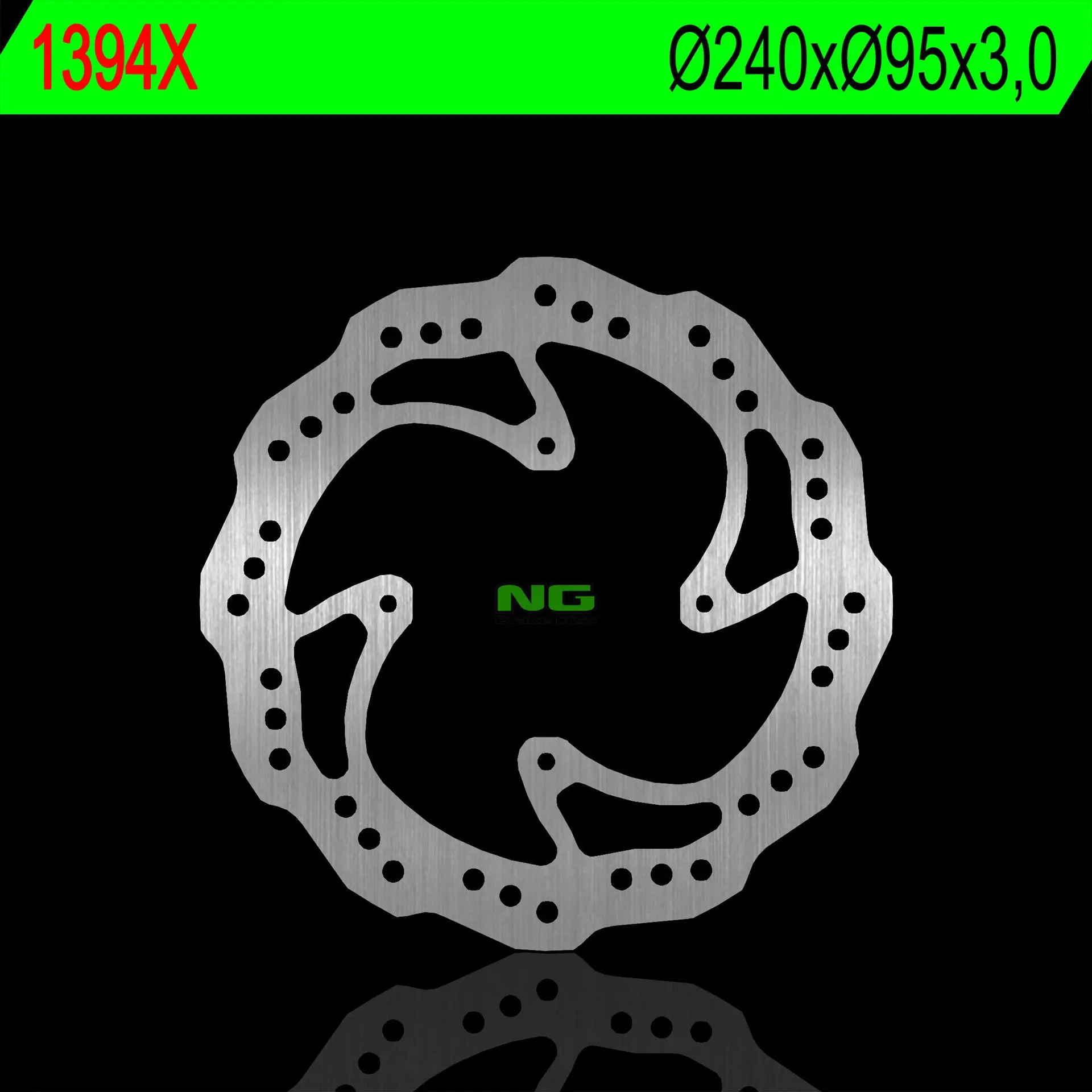NG brzdový kotouč přední KTM SX 85 12-16 (kola 19/16), HUSQVARNA TC 85 14-16 (240X95X3) (4X6,5mm) WAVE (NG brzdový kotouč přední KTM SX 85 12-16)