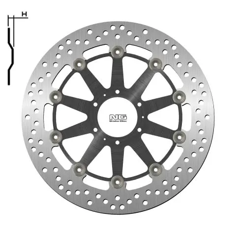 NG brzdový kotouč přední HONDA XL 1000V 99-13, CB 1100EX / ABS 14-18 (296X62X5mm) (6X6,5mm) plovoucí (střed hliníkový) (NG brzdový kotouč přední)