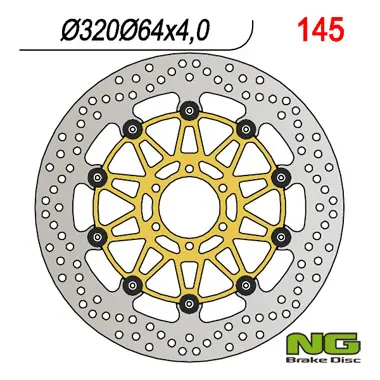 NG brzdový kotouč přední DUCATI 916, BENELLI 750/899/900/1130 (320X64X4) (zlatý střed) (NG brzdový kotouč přední DUCATI 916, BENELLI 750/899/900/1130)