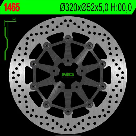 NG brzdový kotouč přední KTM DUKE 690 R/ABS 14-16 (320X52X5mm) (5X8,5mm) plovoucí (NG brzdový kotouč přední KTM DUKE 690 R/ABS 14-16 (320X52X5mm))