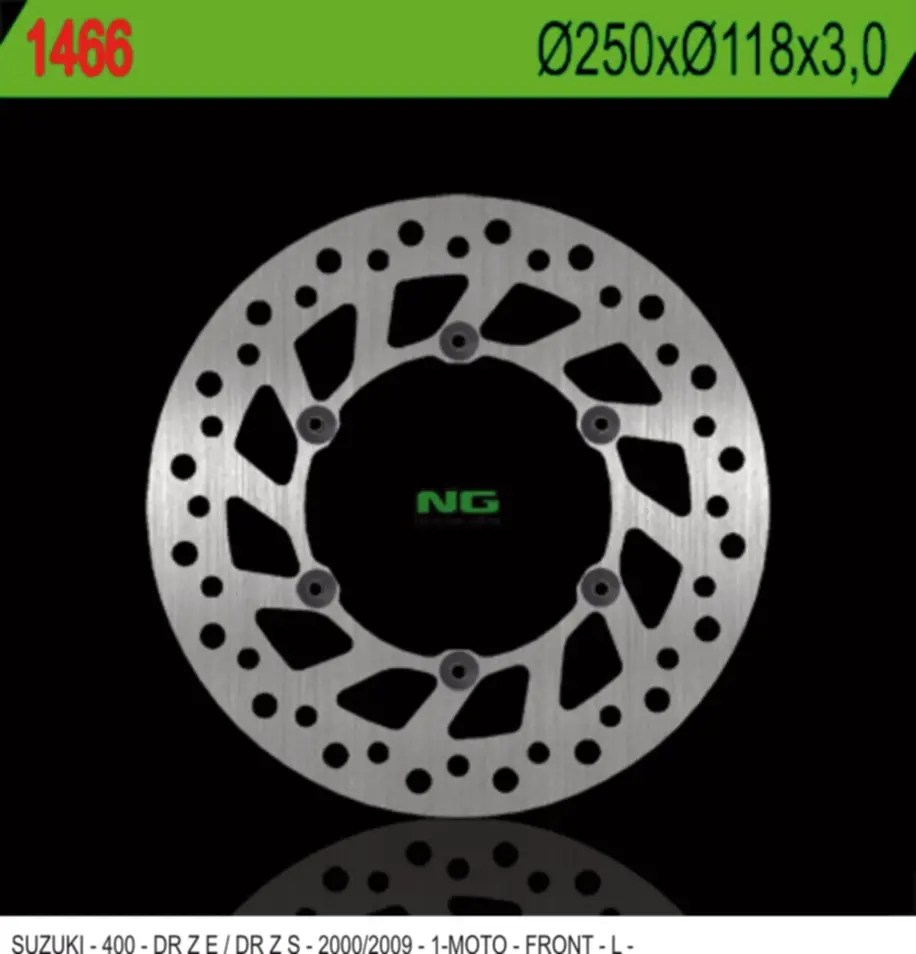 NG brzdový kotouč přední SUZUKI DRZ 400 E/S 00-09 (250X118X3) (6X6,5mm) (NG brzdový kotouč přední SUZUKI DRZ 400 E/S 00-09 (250X118X3) (6X6,5mm))
