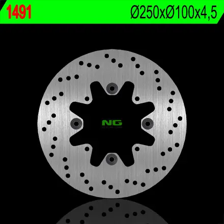 NG brzdový kotouč zadní KAWASAKI 650 VULCAN 15 (250X100X4,5) (4X10,5mm) (NG brzdový kotouč zadní KAWASAKI 650 VULCAN 15 (250X100X4,5) (4X10,5mm))