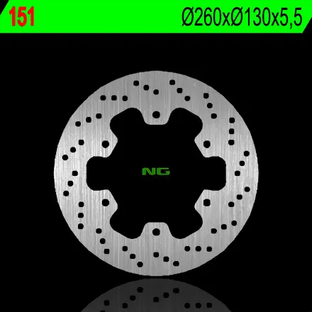 NG brzdový kotouč zadní KAWASAKI GPZ 750UT 83-88, GPZ 1000 RX 86-88 (260X130X5,5) (6X10,5mm) (NG brzdový kotouč zadní KAWASAKI GPZ 750UT 83-88, GPZ)