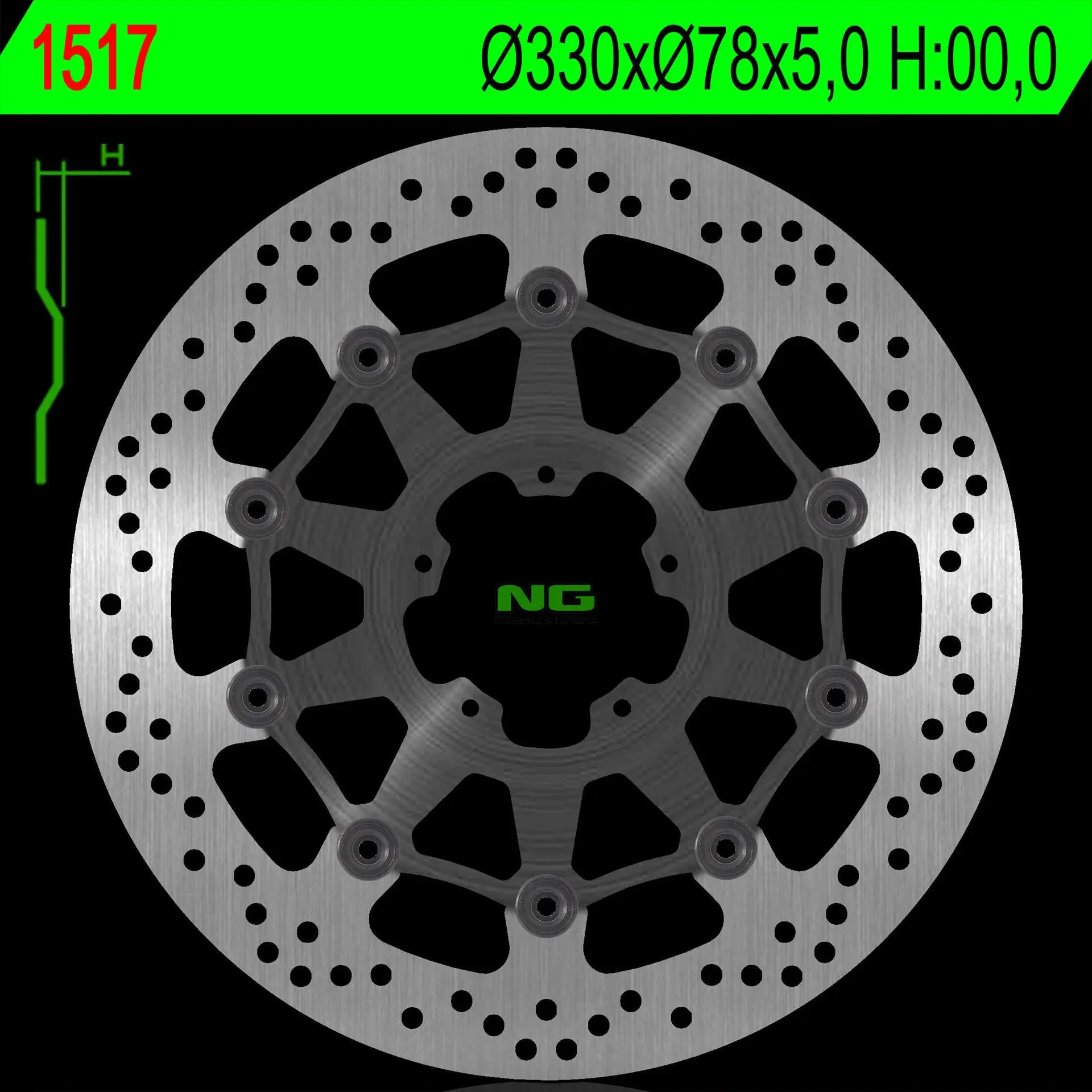 NG brzdový kotouč přední DUCATI SCRAMBLER 800 15-18 (330X78X5,0mm) (5X8,5mm) (NG brzdový kotouč přední DUCATI SCRAMBLER 800 15-18 (330X78X5,0mm))