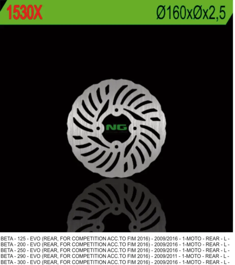 NG zadní brzdový kotouč BETA EVO 125/200/250/290/300 09-17 (160mm) WAVE (NG zadní brzdový kotouč BETA EVO 125/200/250/290/300 09-17 (160mm) WAVE)