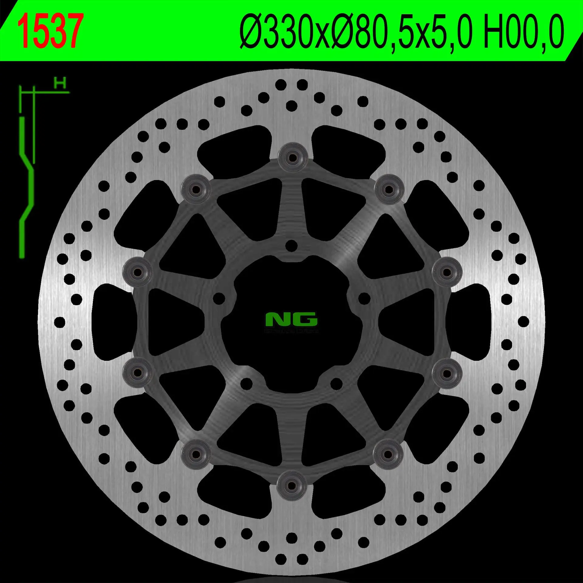 NG přední brzdový kotouč KAWASAKI ZX 10R 16-18 (330X80,5X5) (5X10,5mm) (NG přední brzdový kotouč KAWASAKI ZX 10R 16-18 (330X80,5X5) (5X10,5mm))
