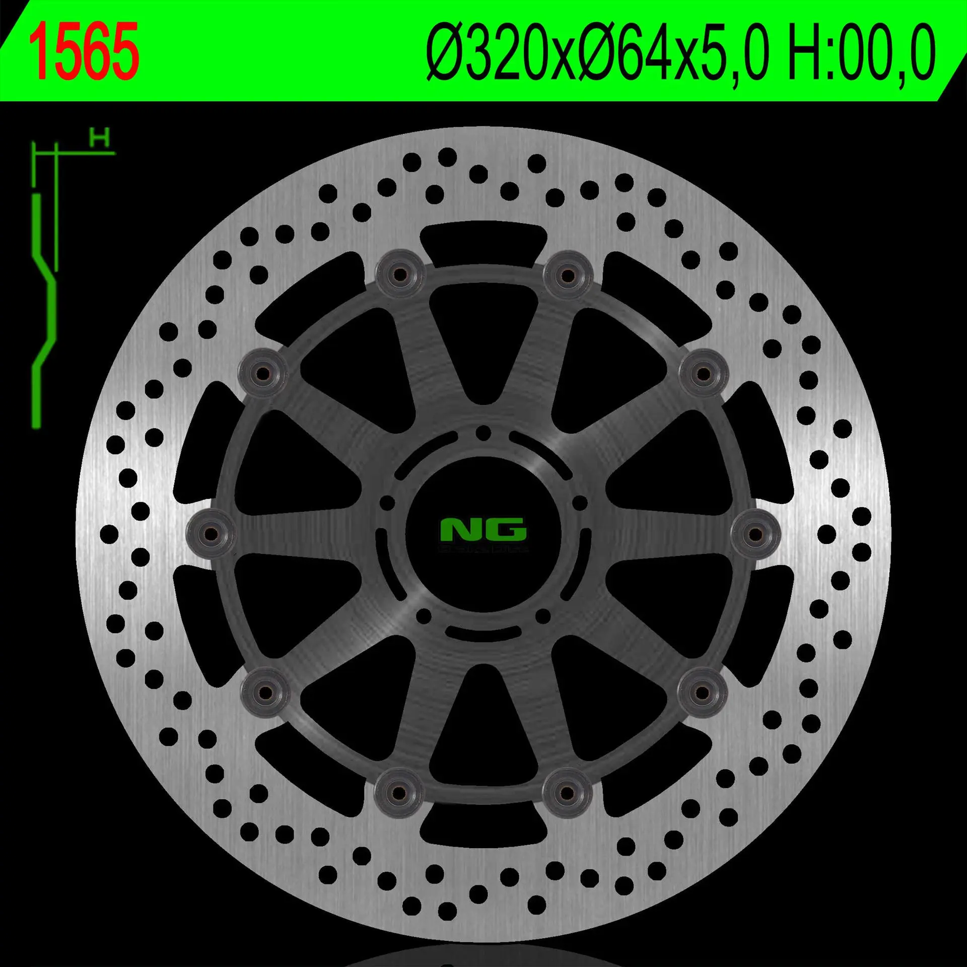 NG přední brzdový kotouč KTM SUPERDUKE 1290 14-22 (320X64X5,0mm) (5X8,5mm) plovoucí (NG přední brzdový kotouč KTM SUPERDUKE 1290 14-22 (320X64X5,0mm))