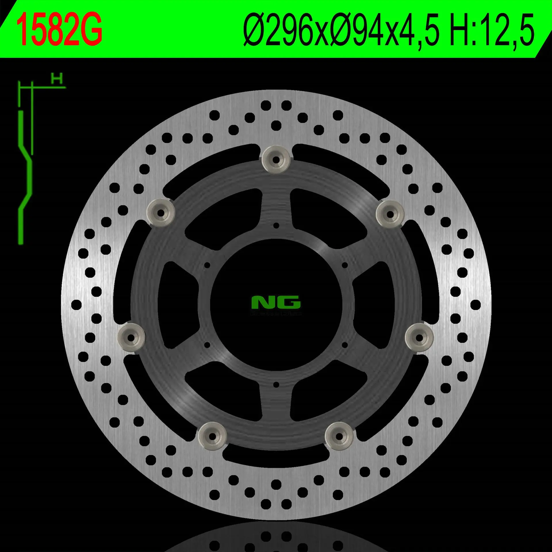 NG přední brzdový kotouč HONDA CBR 600F 01-07 (ABS) prostředek hliníkový (296X94X4,5mm) (6X6,5mm) (NG přední brzdový kotouč HONDA CBR 600F 01-07)