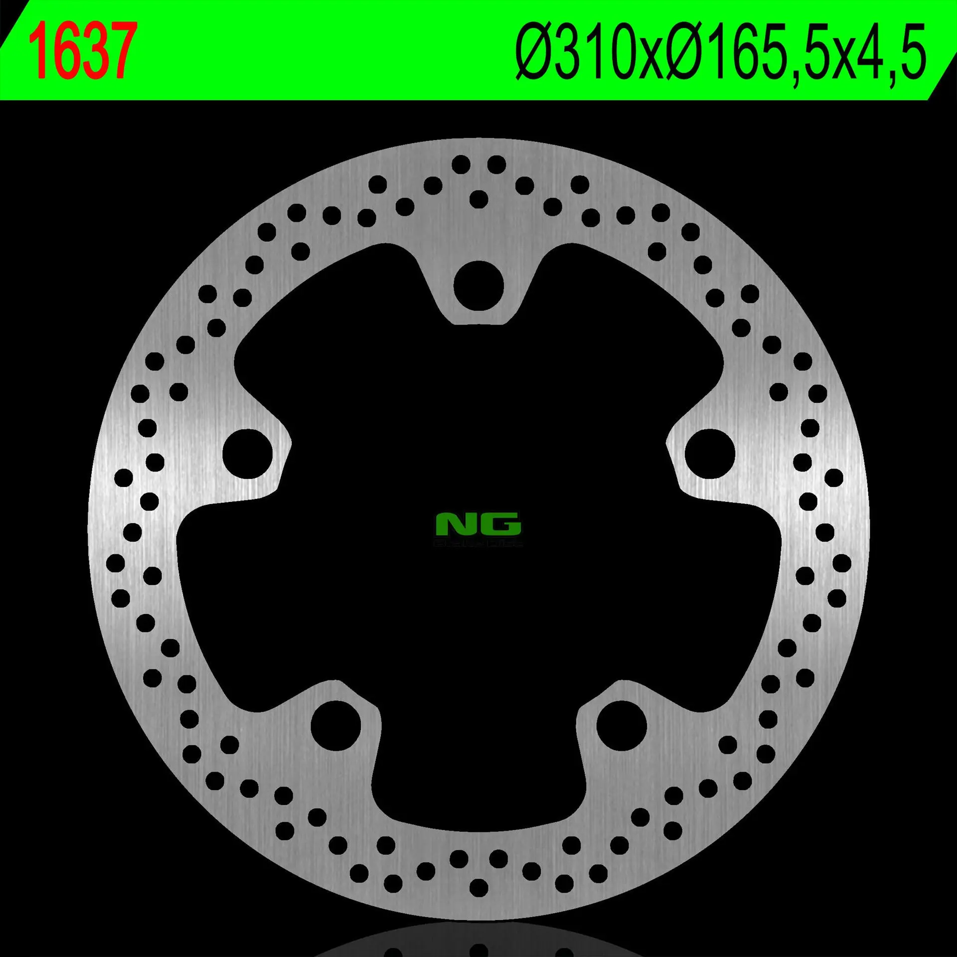 NG přední brzdový kotouč HONDA VFR1200X CROSS TOURER 17-21, GL 1800 F6C 15 (310X165,5X4,5mm)(5X20,5mm) (NG přední brzdový kotouč HONDA VFR1200X CROSS)
