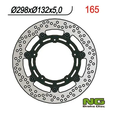 NG přední brzdový kotouč YAMAHA FZ6/R6/MT03/MT07/MT09/XJ6 (NG165V) (298X132X5)(5X8,5mm) ( )