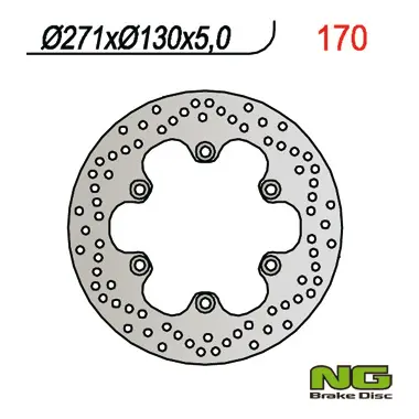 NG přední brzdový kotouč KAWASAKI GPZ 500 S (90-03), GPZ 900R, GPZ600/750/900 (271X130X5) (6X10,5mm) (NG přední brzdový kotouč KAWASAKI GPZ 500 S)