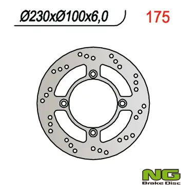 NG brzdový kotouč zadní KAWASAKI ZEPHYR 750 92-97, ZZR600 90-92 (4X10,25) (230X100X6) (NG brzdový kotouč zadní KAWASAKI ZEPHYR 750 92-97, ZZR600)