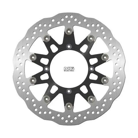 NG brzdový kotouč přední KAWASAKI SUPERMOTARD 125/250 06, SUPERMOTARD 450 06-10 (320X109X5mm) (4X9,5mm) WAVE plovoucí (střed hliníkový) (NG brzdový)