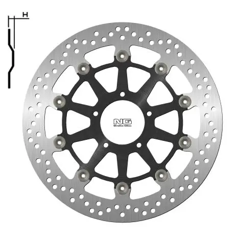 NG brzdový kotouč přední DUCATI 848 08-13, PANIGALE 959 18-19, S4R 996 07-09 (320X72X5mm) (5X8,5mm) plovoucí (střed hliníkový) (NG brzdový kotouč)