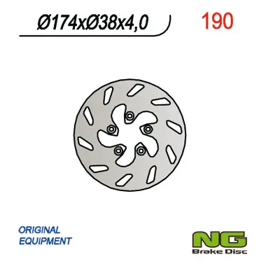 NG přední brzdový kotouč ITALJET skútr (174X38X4)(5X6,5mm) (NG přední brzdový kotouč ITALJET skútr (174X38X4)(5X6,5mm))
