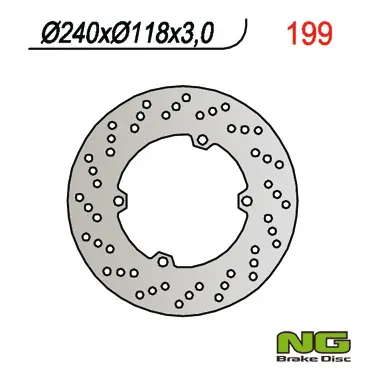 NG přední brzdový kotouč HONDA CR 125/250 (90) (240X118X3) (NG přední brzdový kotouč HONDA CR 125/250 (90) (240X118X3))
