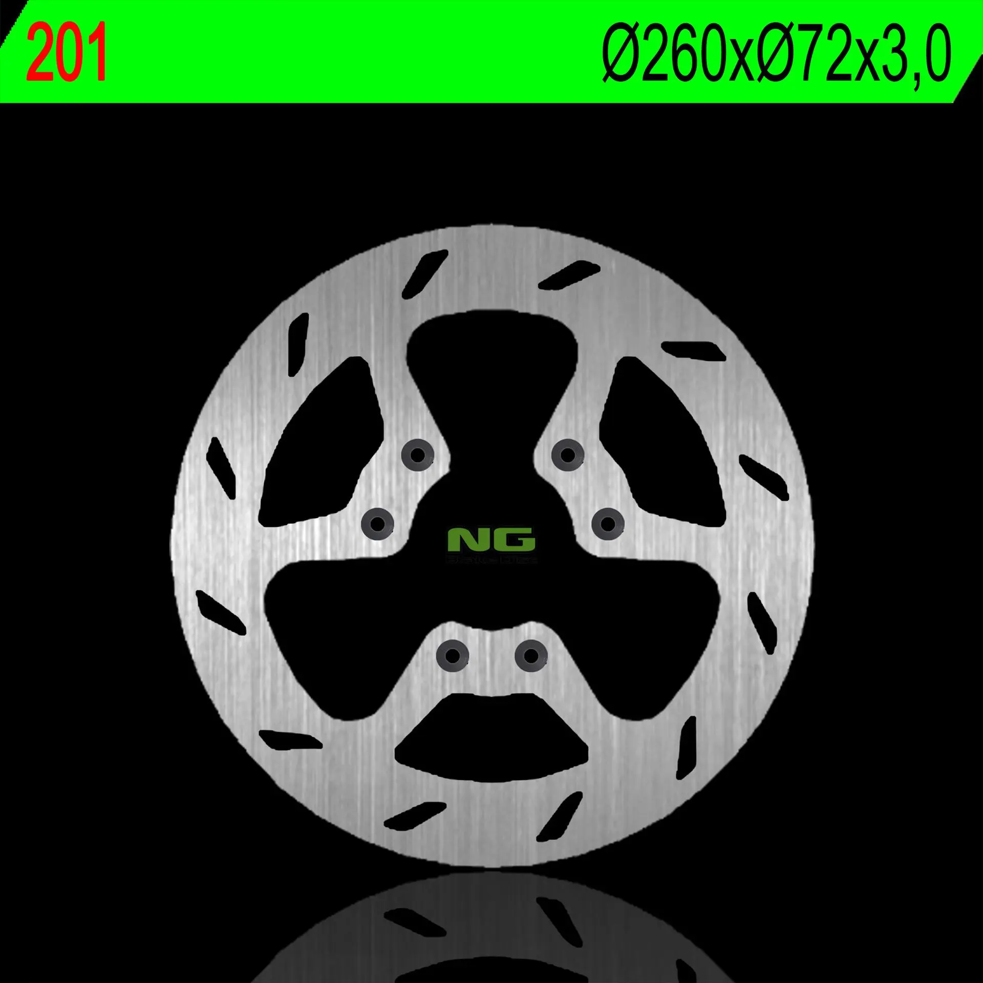 NG přední brzdový kotouč BETA RR50 08-09, SUPERMOTARD 50 14-15, ART 50 03-05 (260X72X3,0mm) (6X6,5mm) (NG přední brzdový kotouč BETA RR50 08-09,)