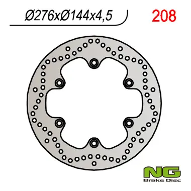 NG přední brzdový kotouč HONDA XL 600V (87-95) TRANSALP, DAELIM VL 125 DAYSTAR 00-12 (276X144X4,5) (6X10,5mm) (NG přední brzdový kotouč HONDA XL 600V)
