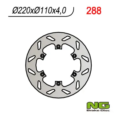 NG brzdový kotouč zadní APRILIA RS 125 92-96, RX 125 89-00, PEGASO 125 89-99, VOR 400-530 98-02 (220X110X4) (NG brzdový kotouč zadní APRILIA RS 125)
