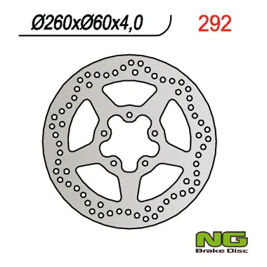 NG přední brzdový kotouč APRILIA 50/125/200/250/400/500 SCARABEO, PIAGGIO MEDLEY 125/150 16-18 (260X60X4,0mm) (5X8,5mm) - nahrazuje NG1592 (NG přední)