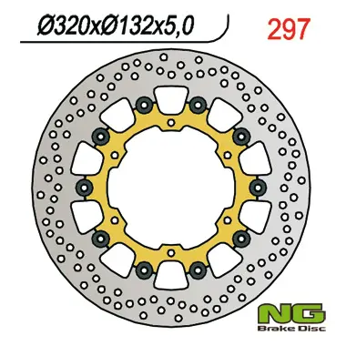 NG přední brzdový kotouč YAMAHA FJR1300 03-16, MT-01 05-06, V-MAX 1700 09-16 (320X132X5) plovoucí (zlatá) (NG přední brzdový kotouč YAMAHA FJR1300)