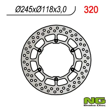 NG přední brzdový kotouč YAMAHA YZ/YZF/WRF (245X118X3) (6X6,5mm) (NG přední brzdový kotouč YAMAHA YZ/YZF/WRF (245X118X3) (6X6,5mm))