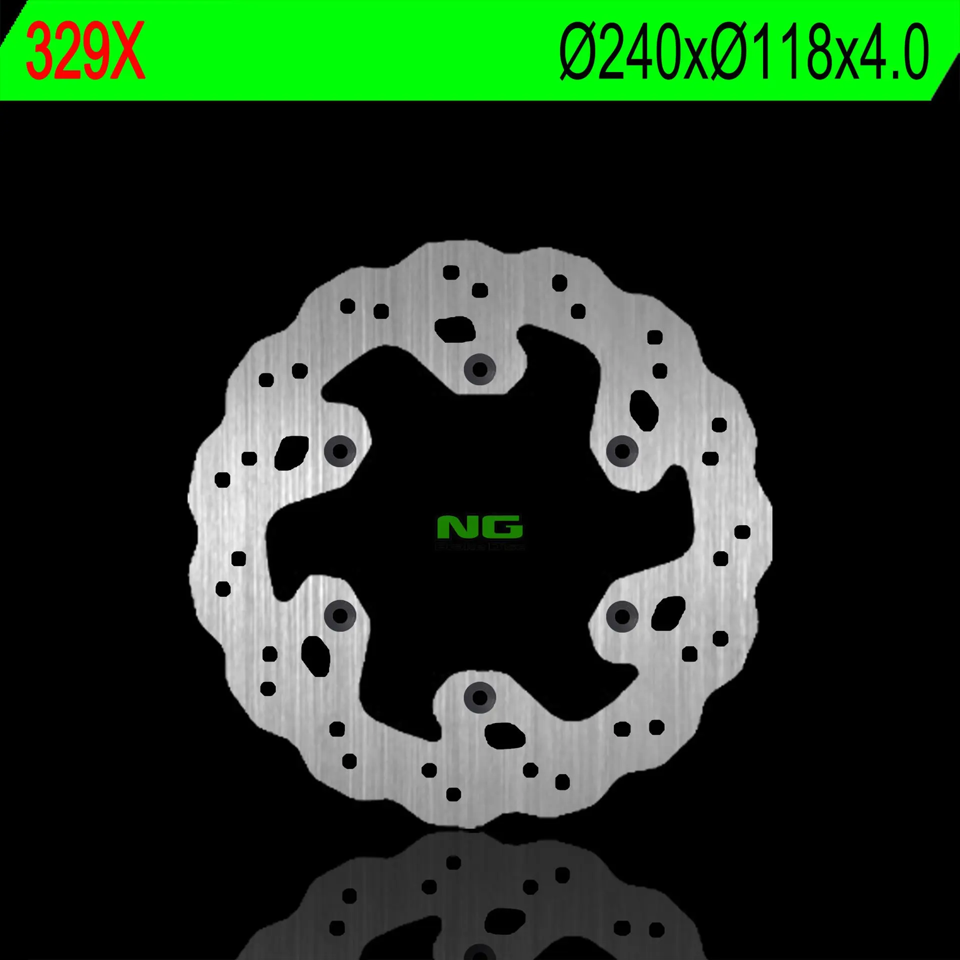 NG brzdový kotouč zadní SUZUKI RM 125 99-08, RM 250 99-08, DRZ400SM 04-10 (240X118X4,0mm) (6X6,5mm) WAVE (NG brzdový kotouč zadní SUZUKI RM 125)