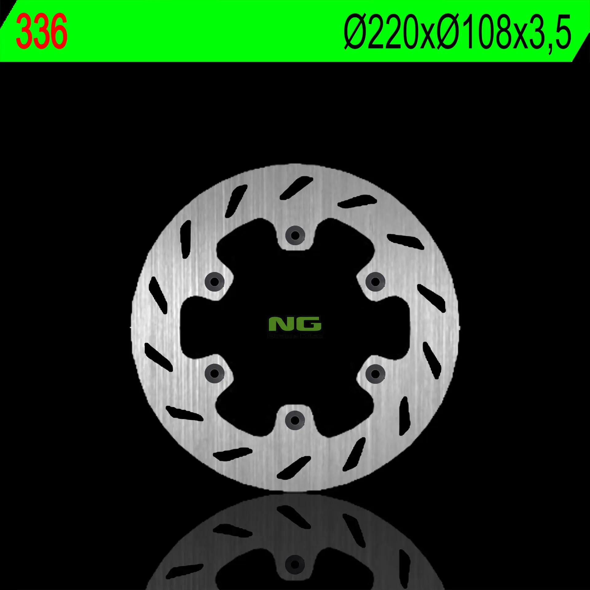 NG brzdový kotouč přední RIEJU DRAC 50 93-99 RR 50, PEUGEOT 50 XP6 02 (220X108X3,5mm) (6X6,5mm) (NG brzdový kotouč přední RIEJU DRAC 50 93-99 RR 50,)