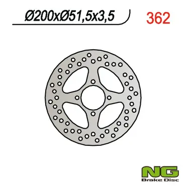 NG brzdový kotouč zadní YAMAHA YFM 350/ YFZ 450 03-04 (200X51X3,5) (4X8,5mm) (NG brzdový kotouč zadní YAMAHA YFM 350/ YFZ 450 03-04 (200X51X3,5))