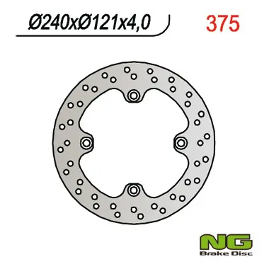 NG brzdový kotouč zadní HONDA CR 125 98-01, CR 250 97-01 (240X121X4) (NG brzdový kotouč zadní HONDA CR 125 98-01, CR 250 97-01 (240X121X4))