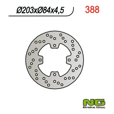 NG brzdový kotouč zadní YAMAHA TZR 50/MBK 50 (203X84X4,5) (NG brzdový kotouč zadní YAMAHA TZR 50/MBK 50 (203X84X4,5))