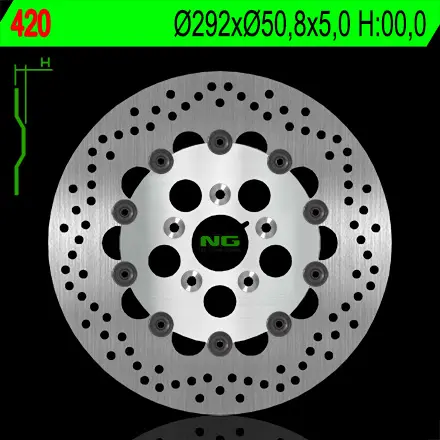 NG brzdový kotouč přední HARLEY DAVIDSON 883/1200/1340/1450 (plovoucí) (292X50,8X5) (5X8,5mm) (NG brzdový kotouč přední HARLEY DAVIDSON)