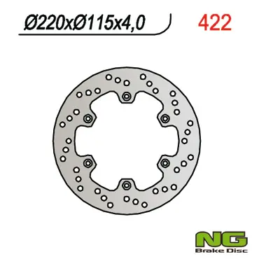 NG brzdový kotouč zadní YAMAHA YZ/ YZF do 98 (220X115X4) (NG brzdový kotouč zadní YAMAHA YZ/ YZF do 98 (220X115X4))