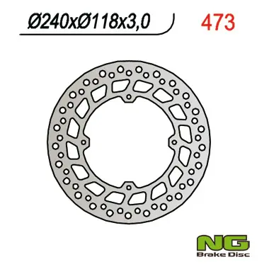 NG přední brzdový kotouč HONDA CR 125/250/500 84-94, XR 250/400/600R (240X118X3) (4X6,5mm) (NG přední brzdový kotouč HONDA CR 125/250/500 84-94, XR)