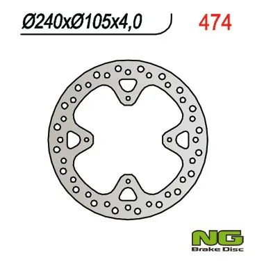 NG zadní brzdový kotouč HONDA XR 650R 00-06 (240X105X4) (4X6,5mm) ( )