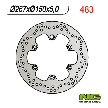NG přední/zadní brzdový kotouč YAMAHA XJ/ XV/ FZS/ XJR/MT01 (267X132X5 / 4) (NG přední/zadní brzdový kotouč YAMAHA XJ/ XV/ FZS/ XJR/MT01 (267X132X5 /)