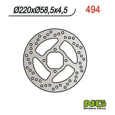 NG zadní brzdový kotouč YAMAHA YFS 200 BLASTER 88-07, KODIAK 400/450, RAPTOR 660 01-05, BANSHEE (220X58X4) (4X8,5mm) (NG zadní brzdový kotouč YAMAHA)