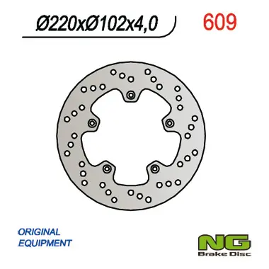 NG zadní brzdový kotouč YAMAHA TZR 50R 03-15 (220X102X4) 5 otvorů průměr 6,5 (NG zadní brzdový kotouč YAMAHA TZR 50R 03-15 (220X102X4) 5 otvorů)