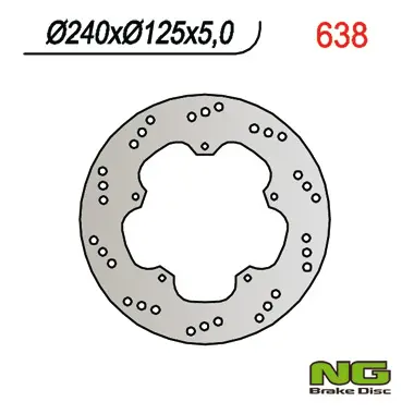 NG přední/zadní brzdový kotouč PIAGGIO 125/180/200/250/300/400/500 (240X125X4,5) (NG přední/zadní brzdový kotouč PIAGGIO 125/180/200/250/300/400/500)