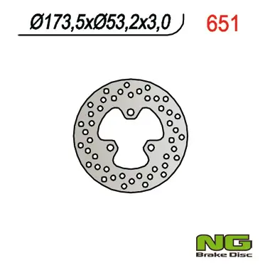 NG přední brzdový kotouč HONDA TRX 450R 05-06, TRX 400EX 01-03, TRX 250EX 01-12, TRX 300EX 93-12 (173X53,2X4) ( )