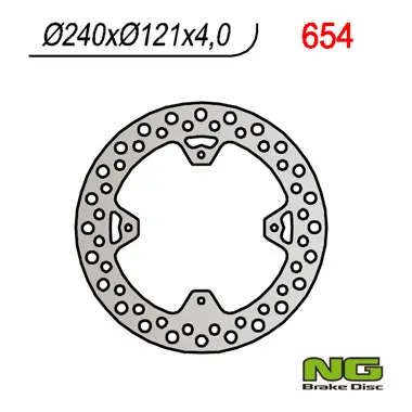 NG zadní brzdový kotouč HONDA CR 125/250 02-07, CRF 250/450R 04-21 (240X121,5X4) (NG zadní brzdový kotouč HONDA CR 125/250 02-07, CRF 250/450R 04-21)