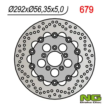 NG brzdový kotouč přední HARLEY-DAVIDSON 883/1200/1340/1450/1584/1690/1802 plovoucí (292X56,3X5) (5X8,5mm) (NG brzdový kotouč přední HARLEY-DAVIDSON)