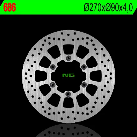 NG brzdový kotouč přední MALAGUTI CENTRO 125 07-10, MADISON 400 02-06, SPIDERMAX 500 04-09, PASSWORD 06-09 (270X90X4) (6X6,25mm) (NG brzdový kotouč)