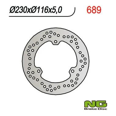 NG brzdový kotouč zadní YAMAHA MAJESTY 250 00-08/ MBK / ITALJET (230X116X5) (3X8,5mm) (NG brzdový kotouč zadní YAMAHA MAJESTY 250 00-08/ MBK /)